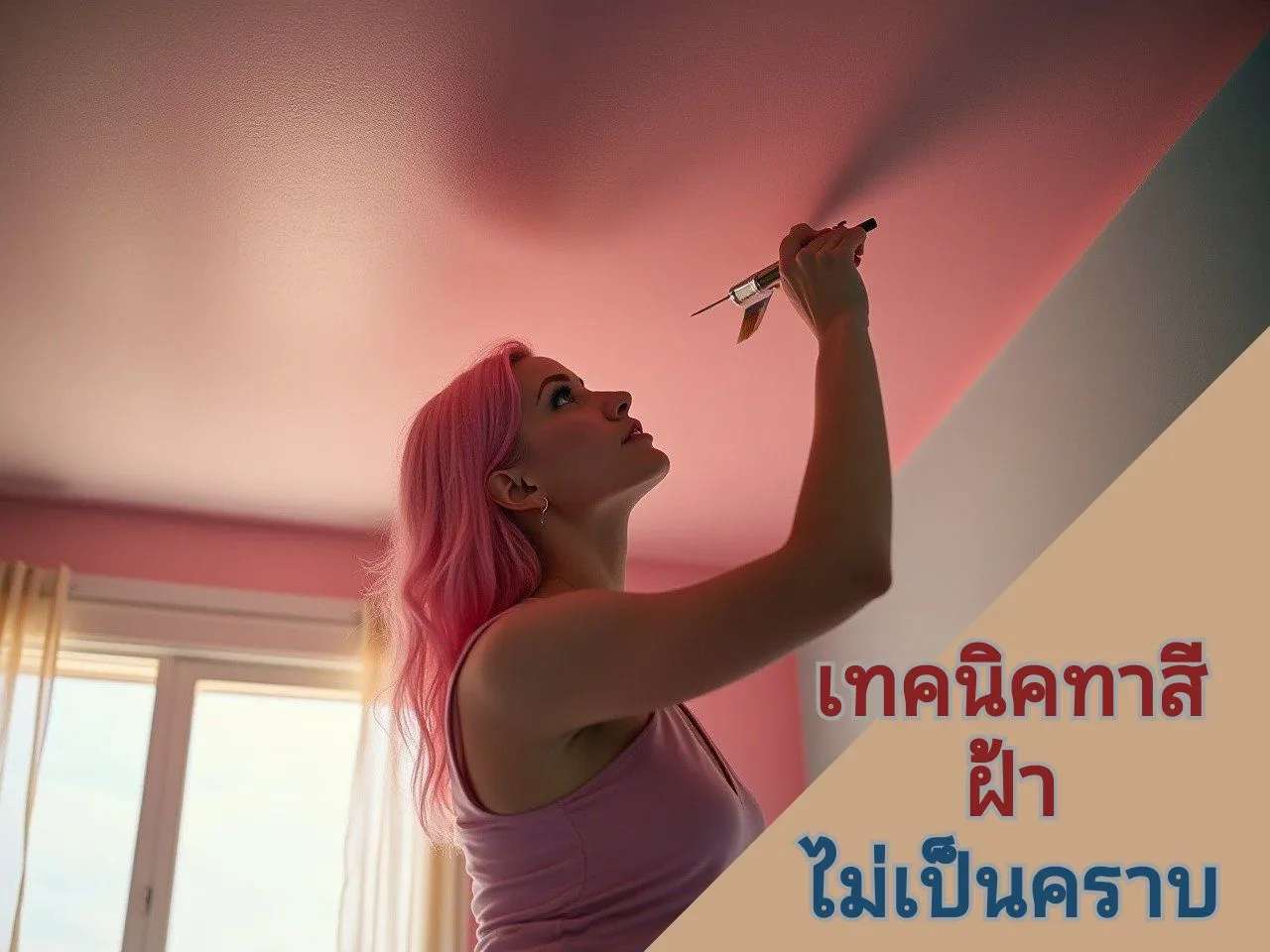 ทาสีฝ้าเพดานให้เนียน02