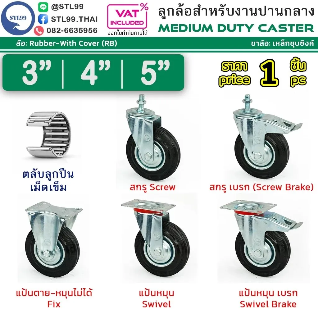 STL99ล้อรถเข็นล้อยางดำอุตสาหกรรม(1)