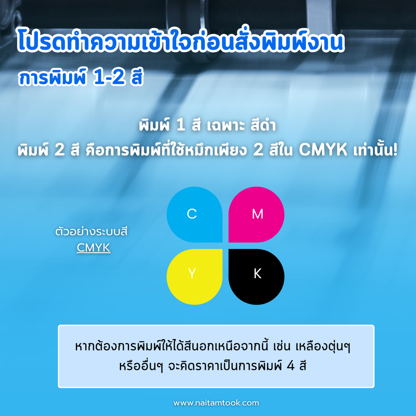 ทำความเข้าใจก่อนสั่งพิมพ์งานเกี่ยวกับการพิมพ์1-2สี