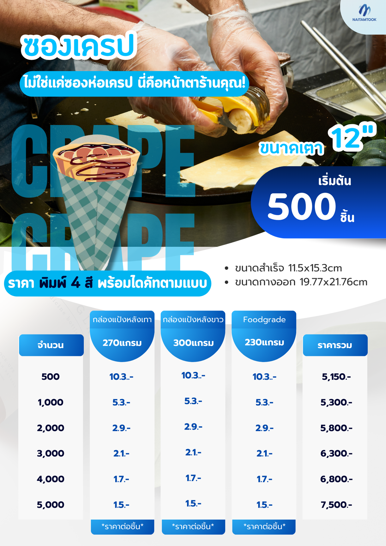 ราคาซองเครปทำซองเครปซองเครปพิมพ์แบรนด์12