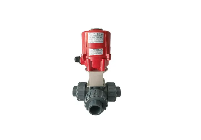 3-Ball-Valve-3Way-UPVC-With-Electric-Actuator