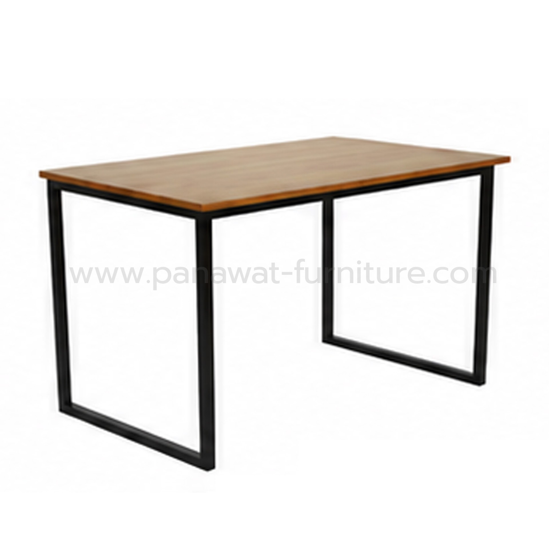โต๊ะขาเหล็ก หน้าไม้ยางพารา รุ่น TU-PR 75x120