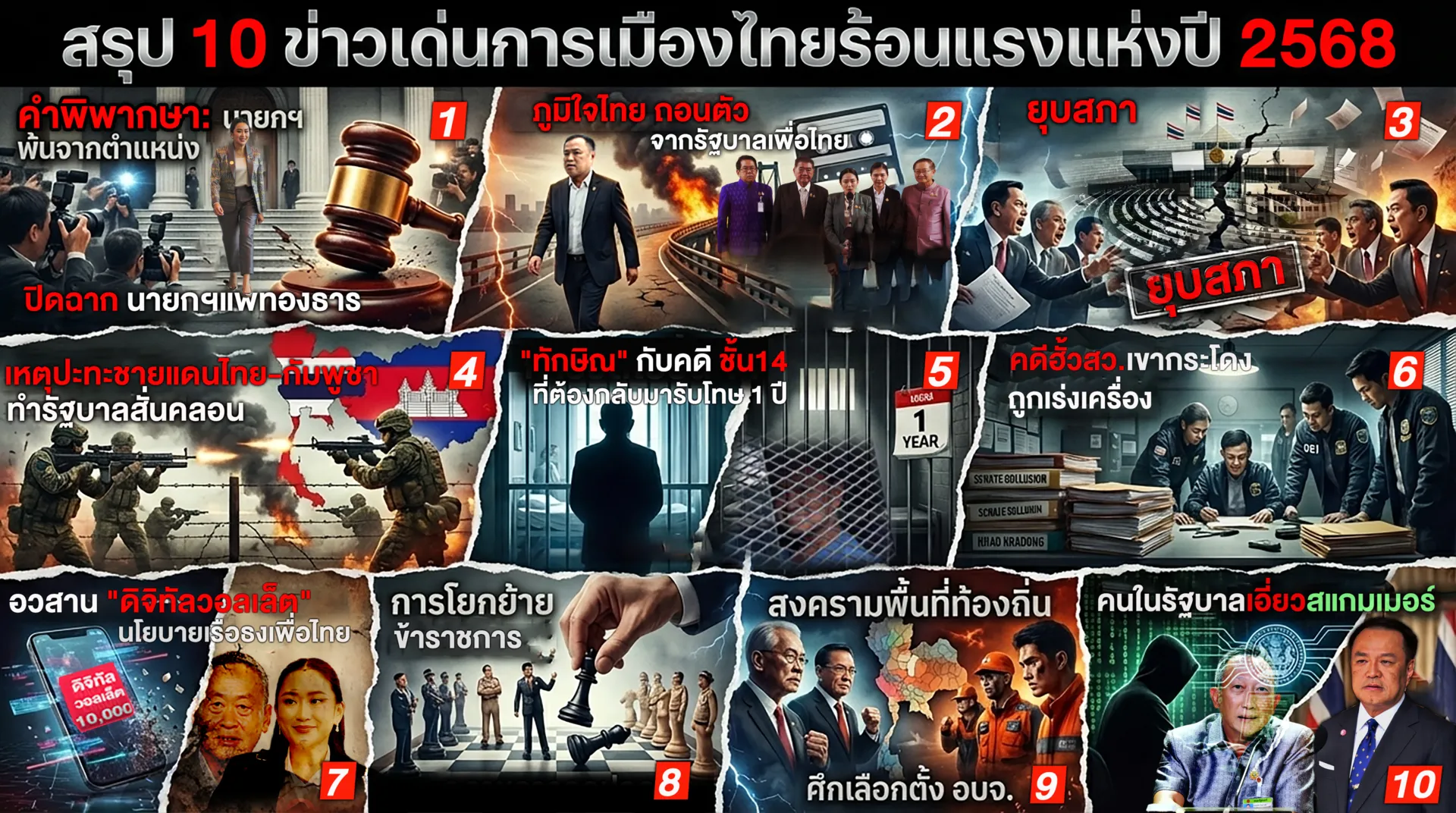 10ข่าวเด่นทางการเมืองร้อนแรงแห่งปี