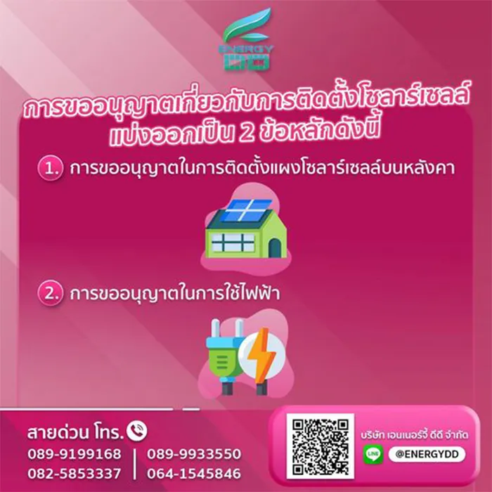 ขออนุญาตติดตั้งโซลาร์เซลล์