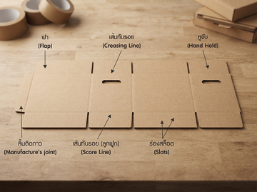 การวัดขนาดกล่องแบบกางออก