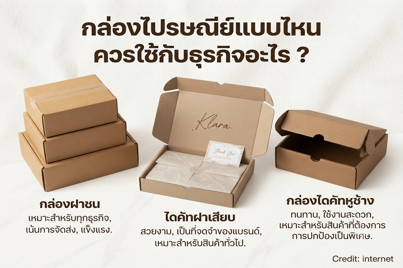กล่องไปรษณีย์แบบไหนควรใช้กับธุรกิจอะไร