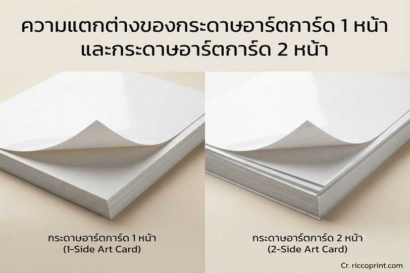 ความแตกต่างของกระดาษอาร์ดการ์ด 1 หน้าและ 2 หน้า