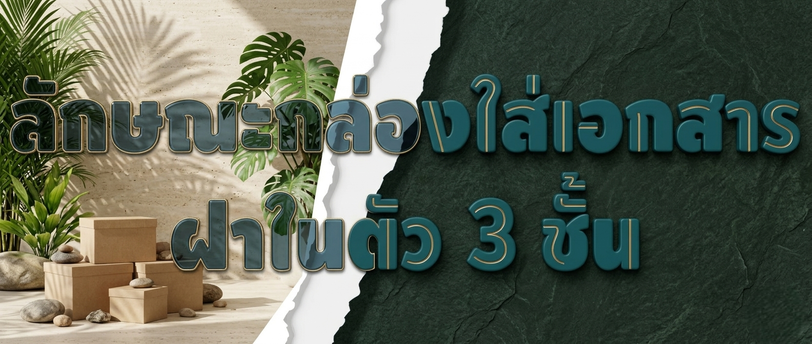 ลักษณะกล่องใส่เอกสารฝาในตัว 3 ชั้น