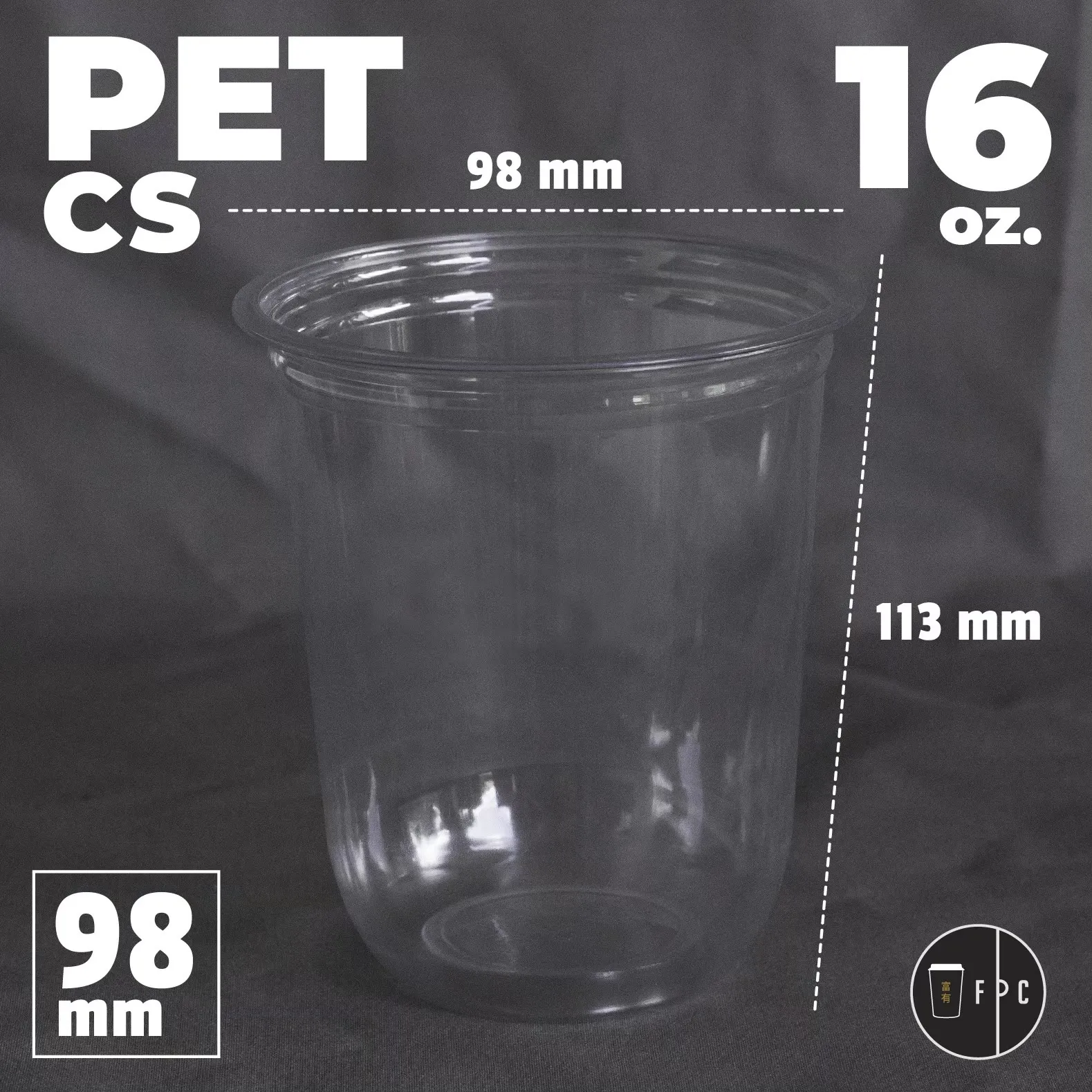 แก้วพลาสติกPETCS-16oz