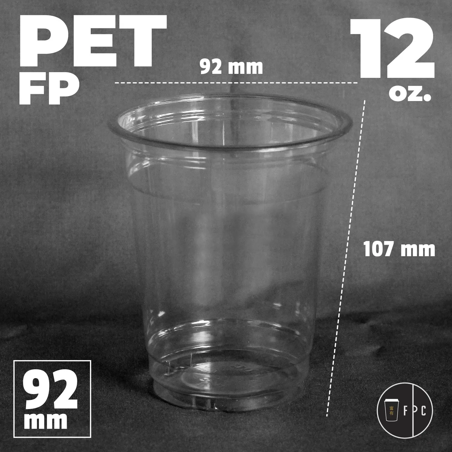แก้วพลาสติกPETFP-12oz