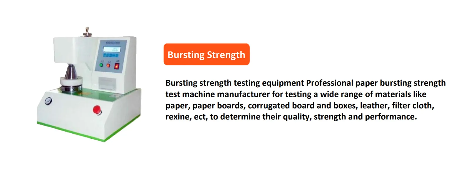 Bursting Strength Tester 250~5600kpa
