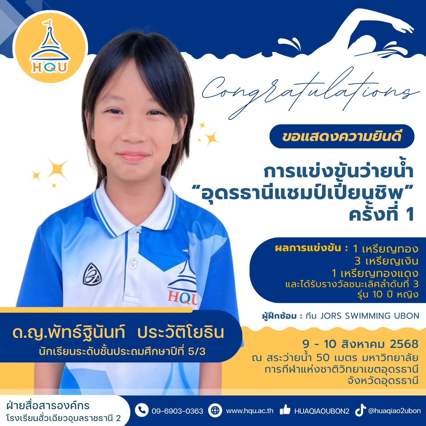 รางวัลคนเก่งกีฬาว่ายน้ำ-กิฟท์