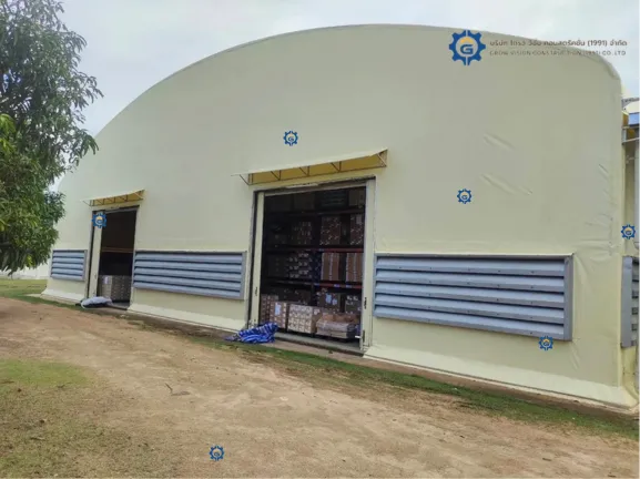 งานเต็นท์โกดังผ้าใบทรงโค้งขนาด12x40x6เมตร(1)