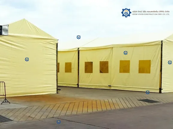 งานเต็นท์โกดังผ้าใบทรงโค้งขนาด12x40x6เมตร(3)