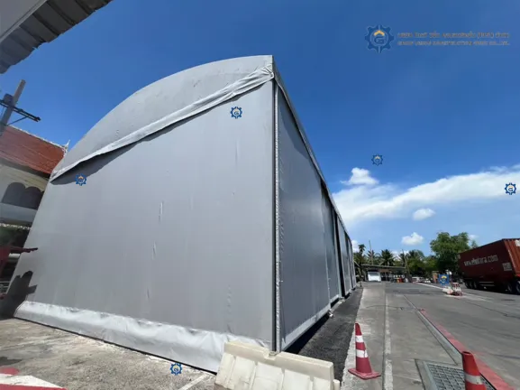 งานเต็นท์โกดังผ้าใบทรงโค้งขนาด12x40x6เมตร