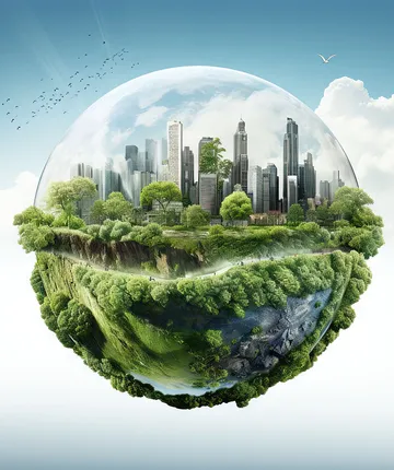 Green-Hotel0001earth-with-trees-buildings-middle-top-it-is-blue-sky-filled-with-white-clouds