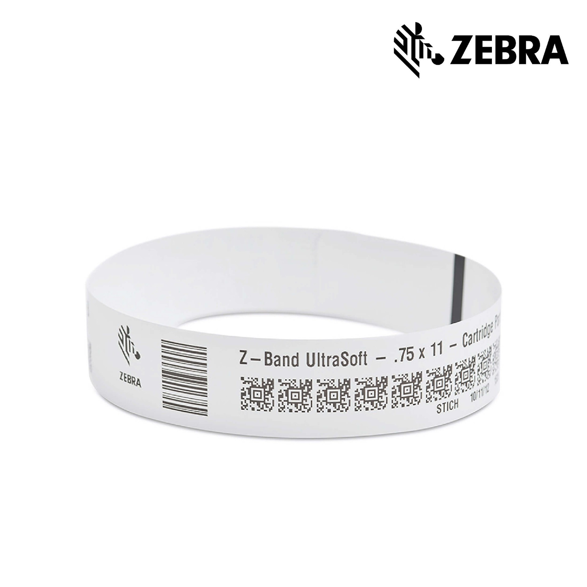 Zebra Ultra-soft Wristband (White)