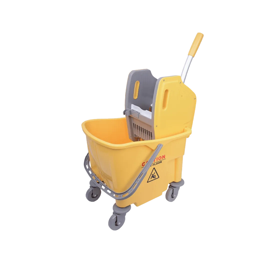 SB25Y25litersYellowMopBucketwithDownPressWringer