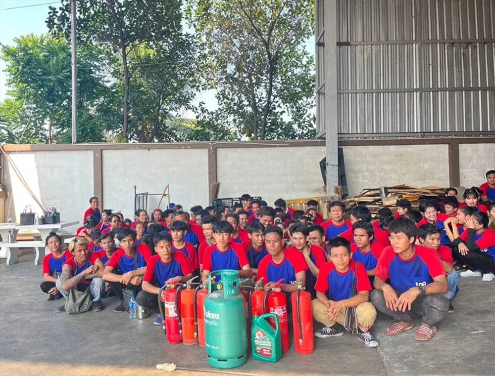 ซ้อมดับเพลิงประจำปี-โรงงานผลิต-กล่องไปรษณีย์ไทยนำพลบรรจุภัณฑ์