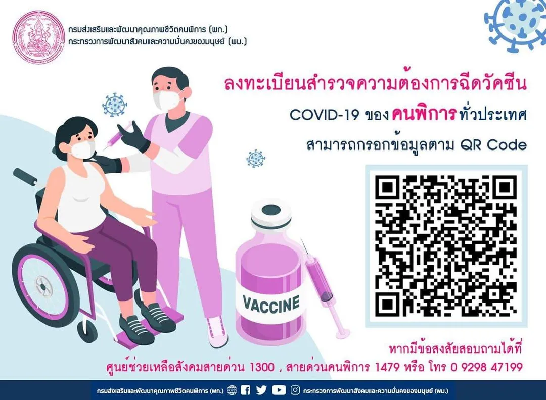 ฉีดวัคซีนคนพิการ