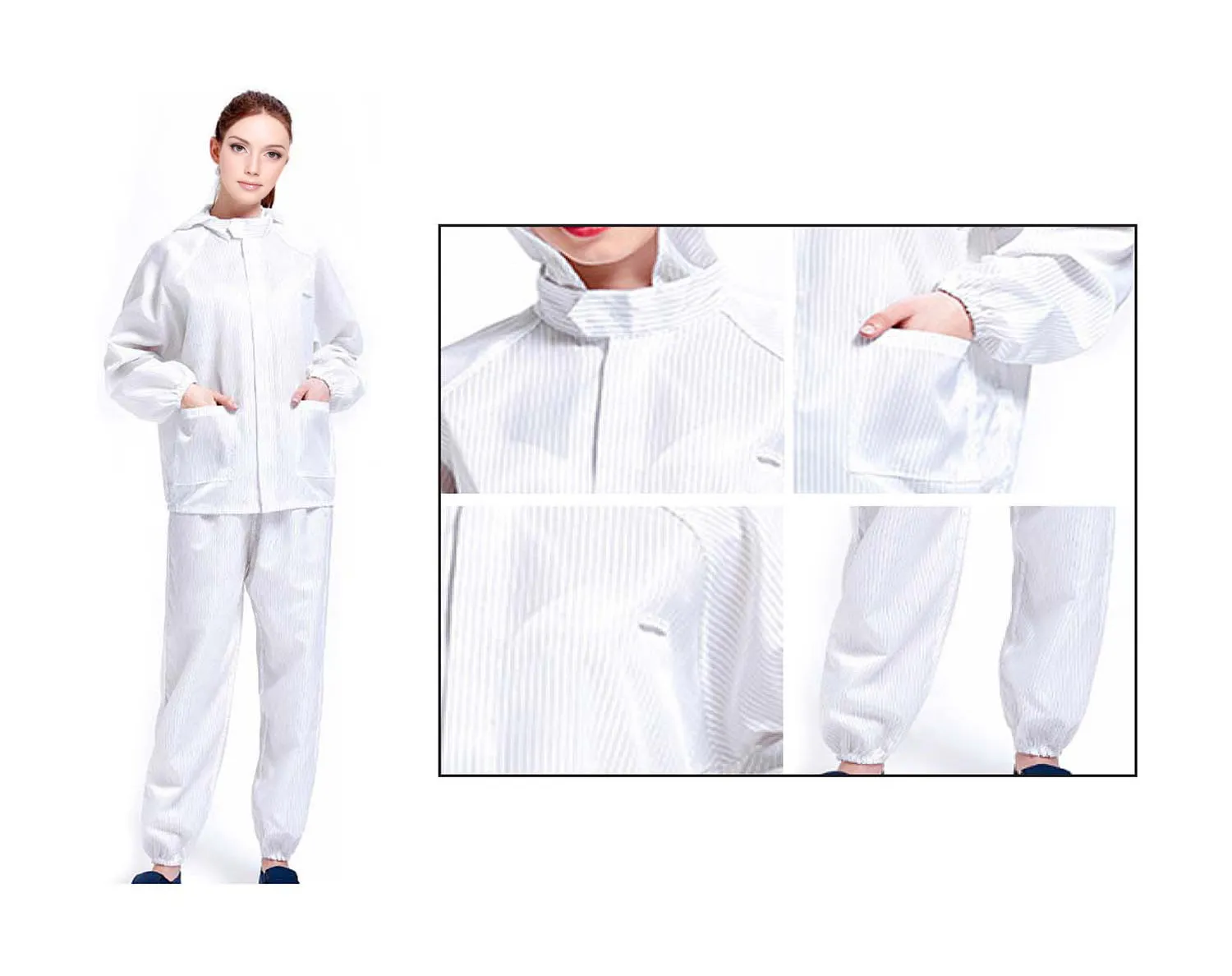 ANTI-STATICWORKINGSUIT5mmStripeWhite