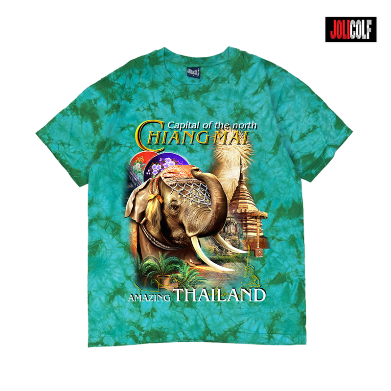 689ช้างทรงเครื่องมัดย้อมเขียวมิ้น
