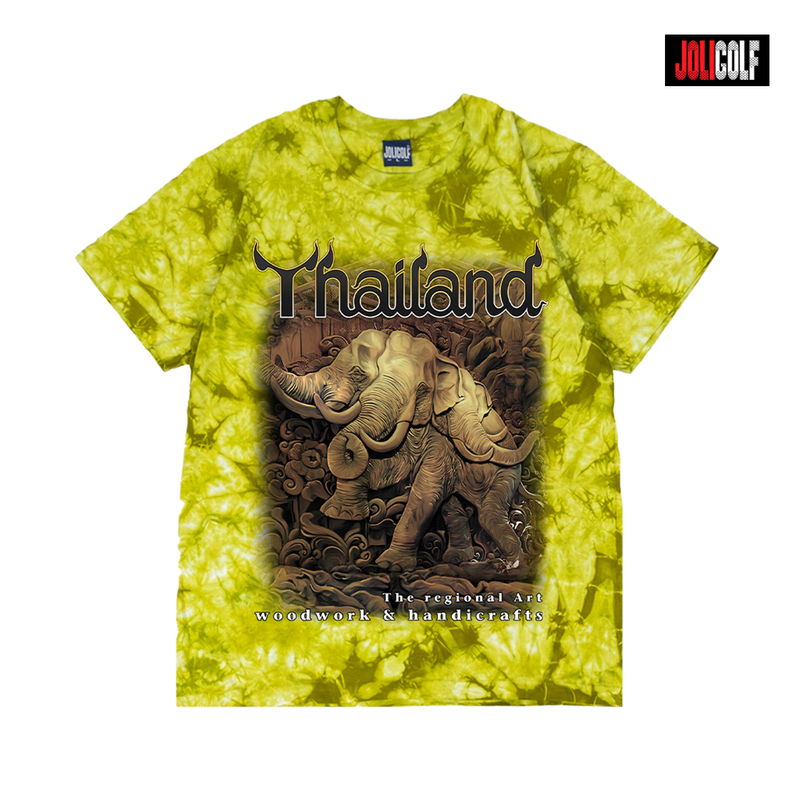 882ช้างแกะสลักมัดย้อมเขียวมะนาว