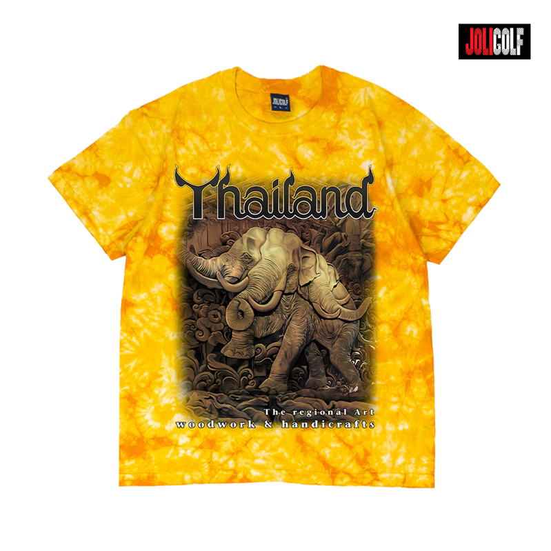 882ช้างแกะสลักมัดย้อมเหลือง