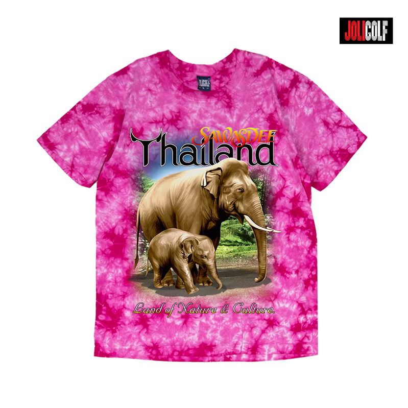 925ช้างแม่ลูกมัดย้อมชมพู