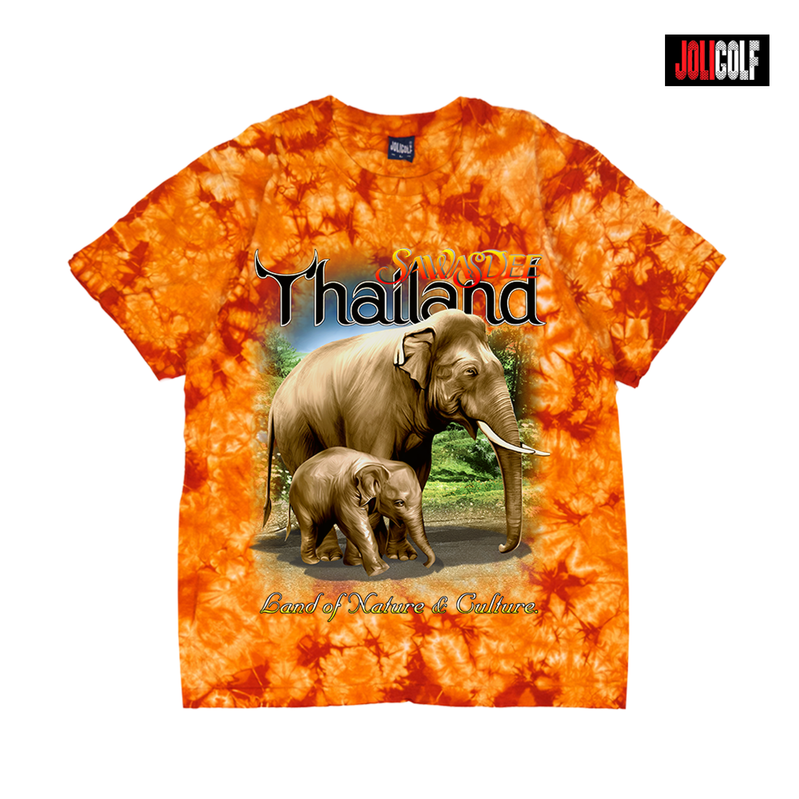 925ช้างแม่ลูกมัดย้อมส้ม