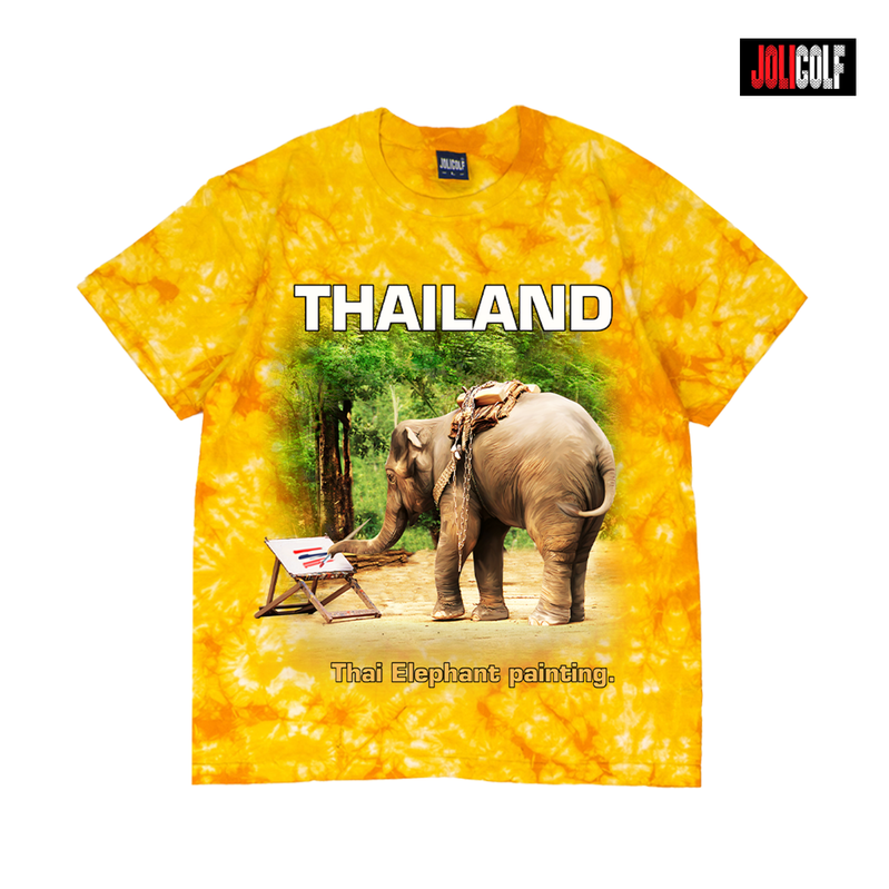 947ช้างวาดรูปมัดย้อมเหลือง