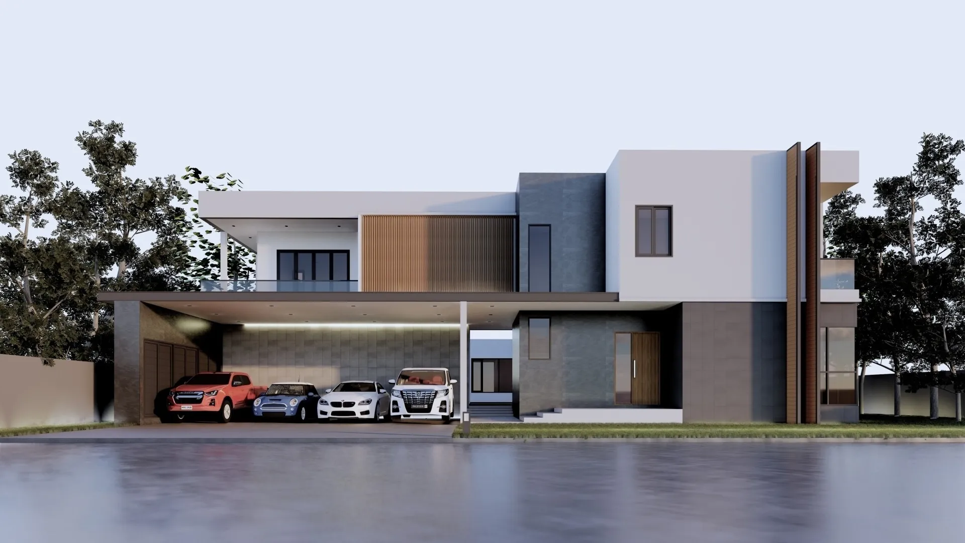 บ้านเดี่ยวหลังใหญ่สไตล์โมเดิร์น