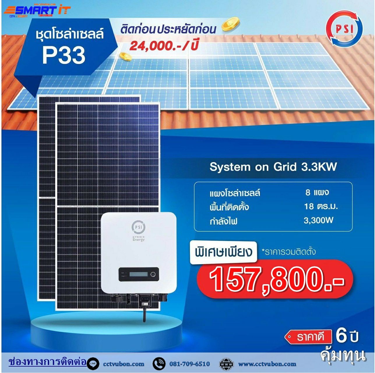 ชุดโซล่าเซลล์ P33 ใหม่ 2023