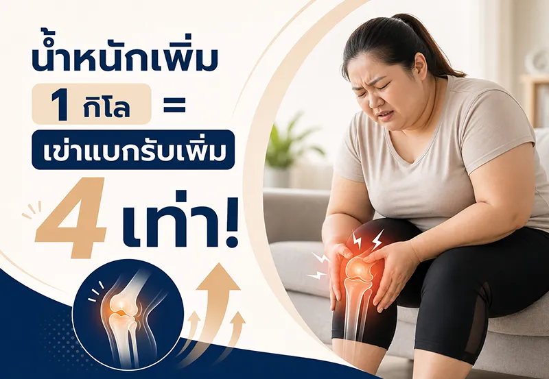 น้ำหนักเพิ่ม-1-กิโล-=-เข่าแบกรับเพิ่ม-4-เท่า!