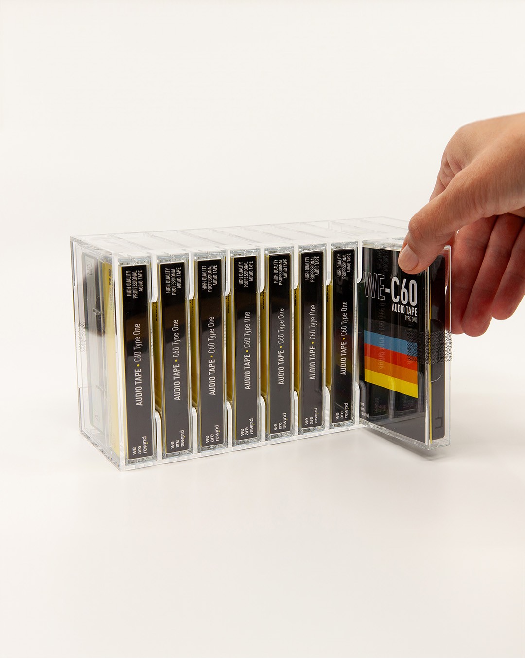 CLEAR CASSETTE TAPE RACK