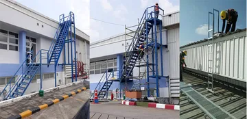 บันไดหนีไฟบันไดServiceสำหรับSolarcellโรงงานแอร์ไดกิ้นระยอง