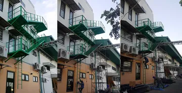 บันไดหนีไฟแบบบันไดวนพร้อมบันไดปลดล็อคออฟฟิศบริษัทสุพรชัยบันไดserviceคุณออยผลิตโดยบริษัทเฮียร์วีอาร์ไทยแลนด์จำกัด089-1468234