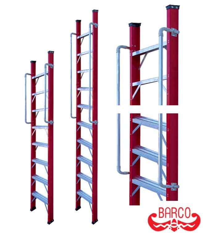 บันไดไฟเบอร์กลาสแบบพาดมีราวจับBarco