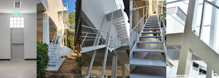 บันไดหนีไฟและประตูหนีไฟโรงเรียนนานาชาติชาร์เตอร์hereweare