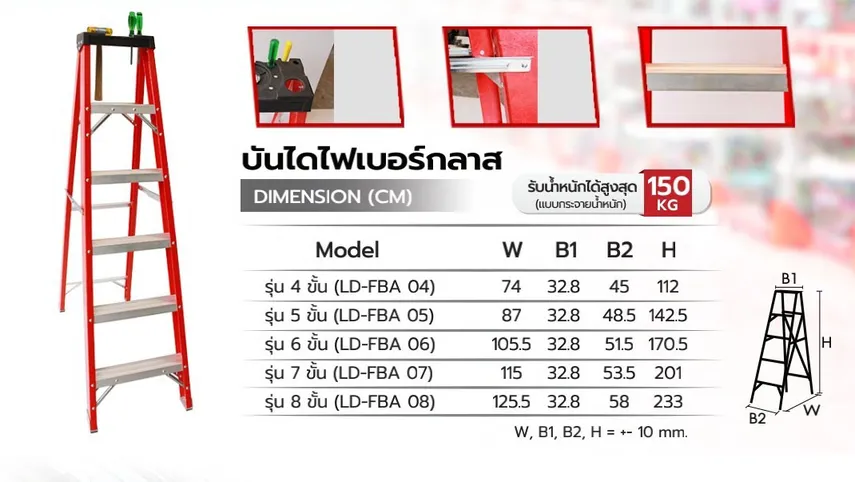 บันไดไฟเบอร์กลาสทรงเอSanki