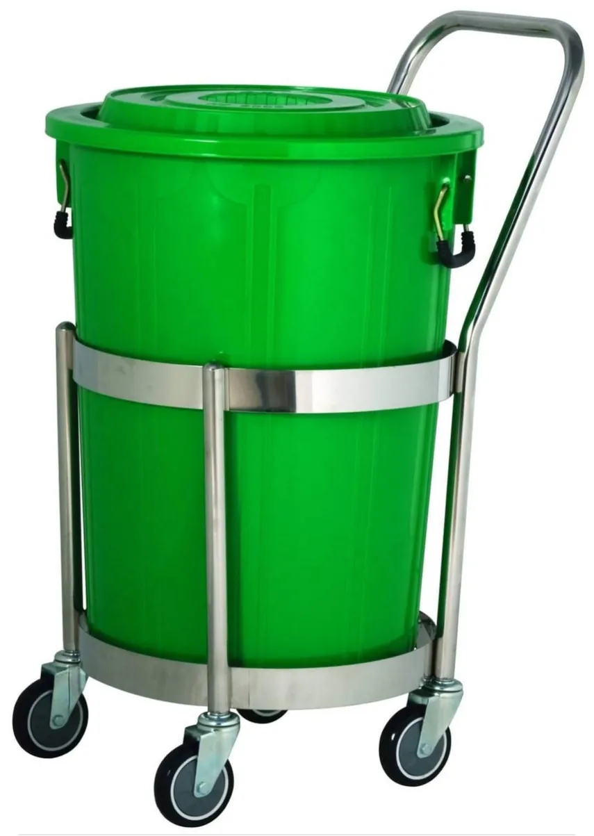 รถเข็นดอลลี่กลมพร้อมถังสีเขียวJumbo