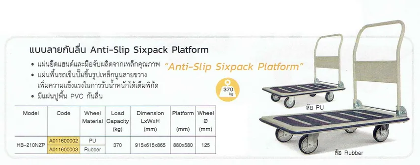 รถเข็นพื้นเหล็กพับได้แบบลายกันลื่น