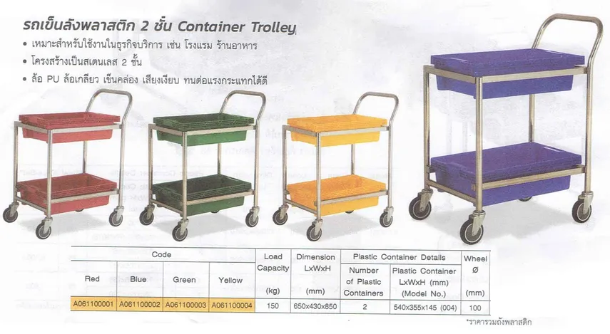รถเข็นลังพลาสติก2ชั้น