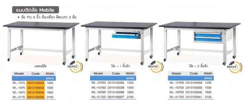 โต๊ะช่างติดล้อรับน้ำหนัก300กก