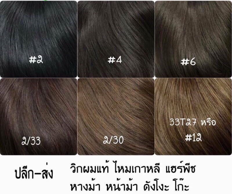 ชาร์ตสีแผ่นปิดผมบาง