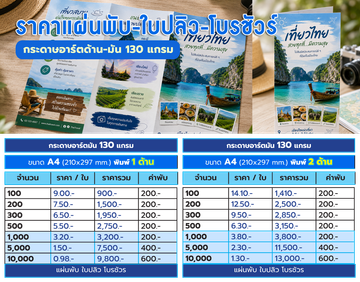 ราคาแผ่นพับA4