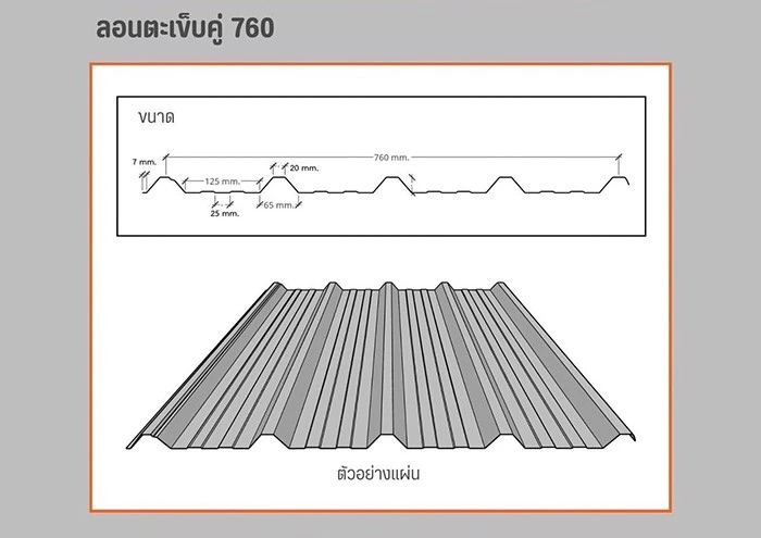 ลอนตะเข็บคู่ 760