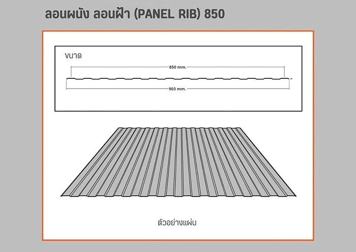 ลอนผนัง 850