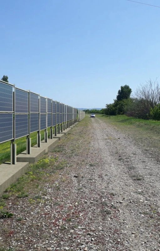 Vertical bifacial solar fence
